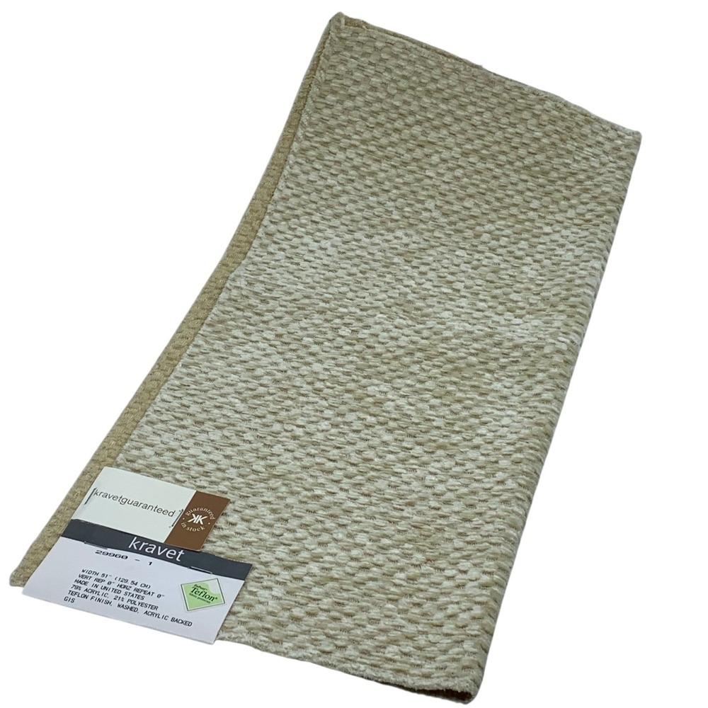 Kravet Fabric‎ Sample Creamy Beige Woven Textured Remnant Crafts
